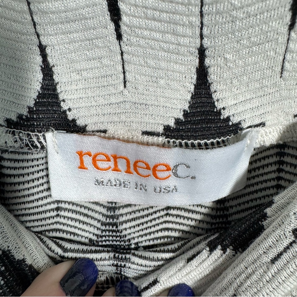 NWT Renee C Black and White Pencil Skirt Size Small Geometric Stretch Fall - Picture 3 of 7